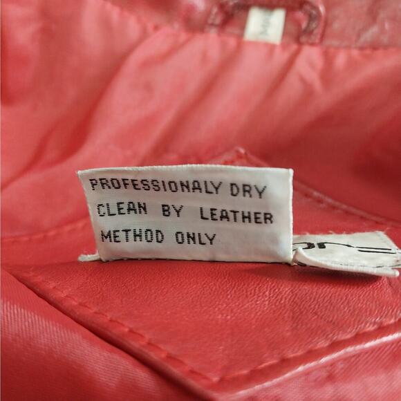 TIBOR! RICH CARDINAL RED GENUINE LEATHER 1 BUTTON JACKET, BLAZER, COAT! SZ L - Picture 9 of 10